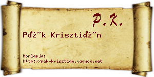 Pék Krisztián névjegykártya